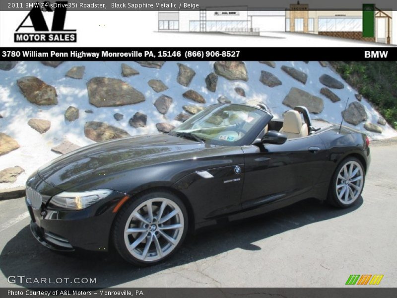 Black Sapphire Metallic / Beige 2011 BMW Z4 sDrive35i Roadster