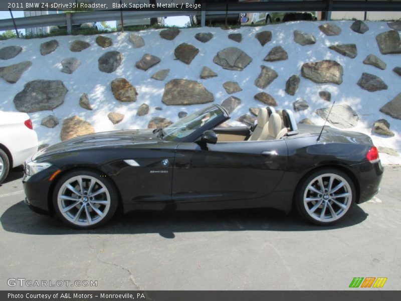 Black Sapphire Metallic / Beige 2011 BMW Z4 sDrive35i Roadster