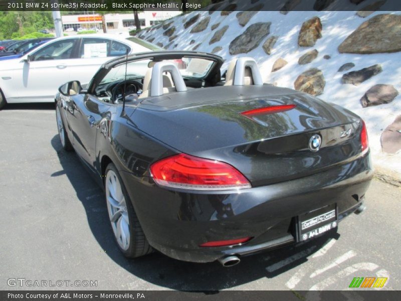 Black Sapphire Metallic / Beige 2011 BMW Z4 sDrive35i Roadster