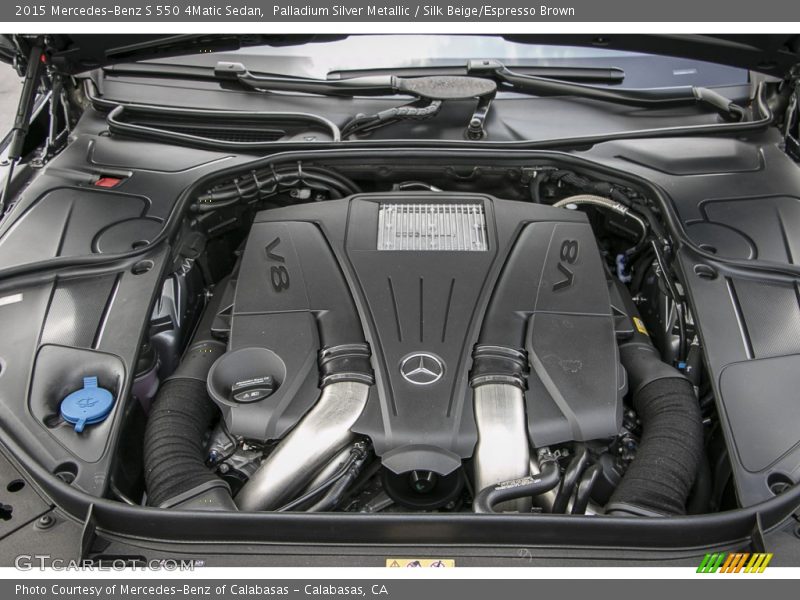 Palladium Silver Metallic / Silk Beige/Espresso Brown 2015 Mercedes-Benz S 550 4Matic Sedan