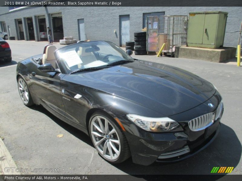 Black Sapphire Metallic / Beige 2011 BMW Z4 sDrive35i Roadster