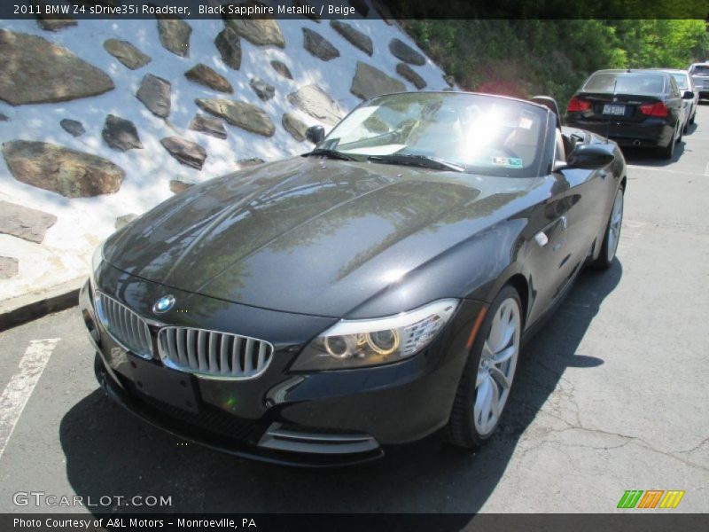 Black Sapphire Metallic / Beige 2011 BMW Z4 sDrive35i Roadster
