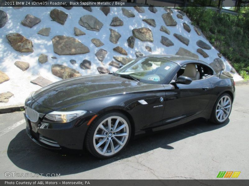 Black Sapphire Metallic / Beige 2011 BMW Z4 sDrive35i Roadster
