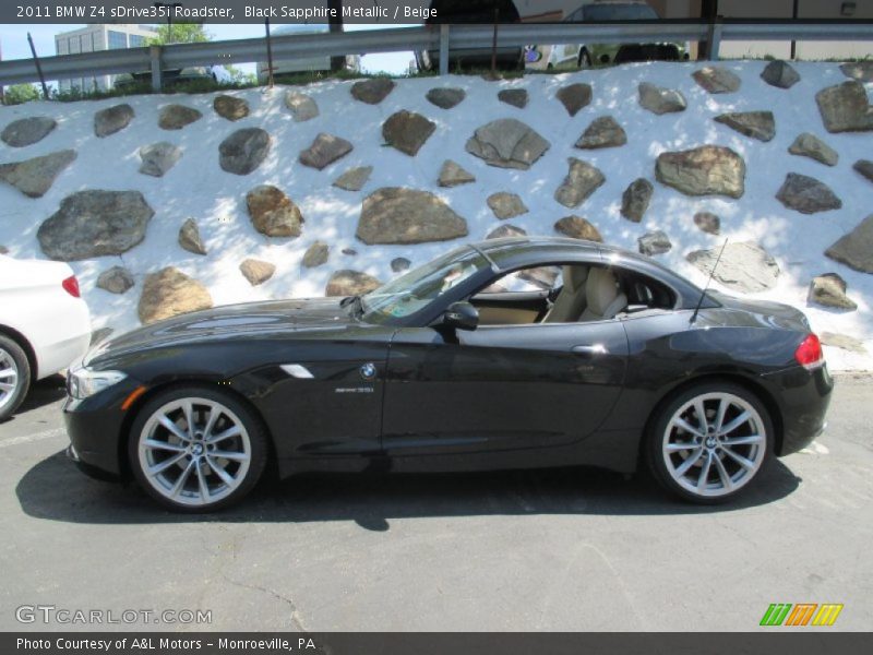 Black Sapphire Metallic / Beige 2011 BMW Z4 sDrive35i Roadster