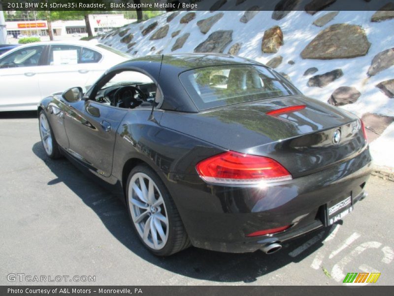 Black Sapphire Metallic / Beige 2011 BMW Z4 sDrive35i Roadster