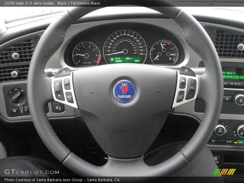 Black / Parchment/Black 2008 Saab 9-5 Aero Sedan