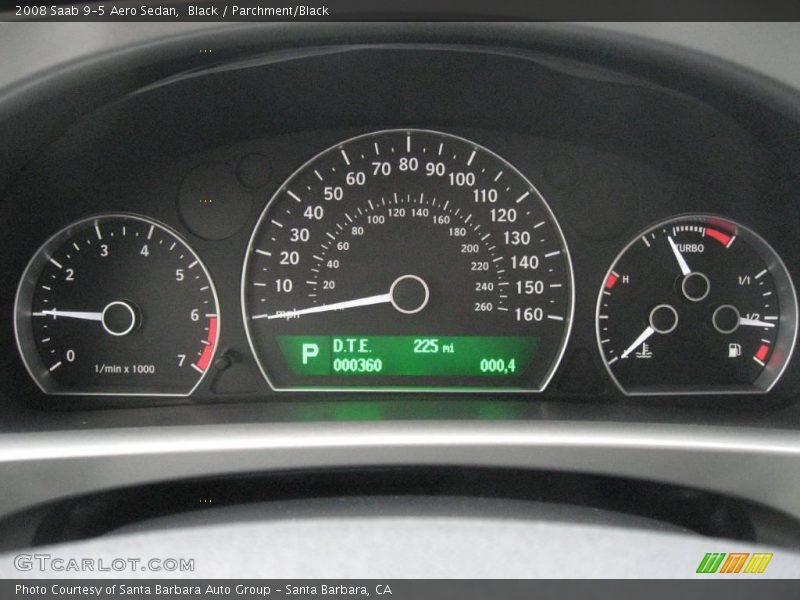 Black / Parchment/Black 2008 Saab 9-5 Aero Sedan