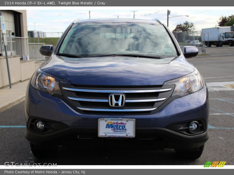 Twilight Blue Metallic / Gray 2014 Honda CR-V EX-L AWD