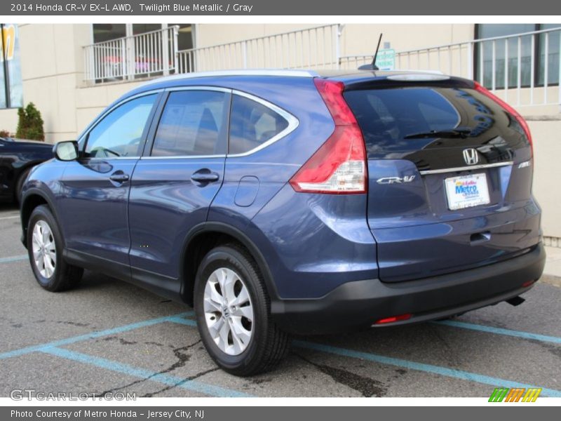 Twilight Blue Metallic / Gray 2014 Honda CR-V EX-L AWD