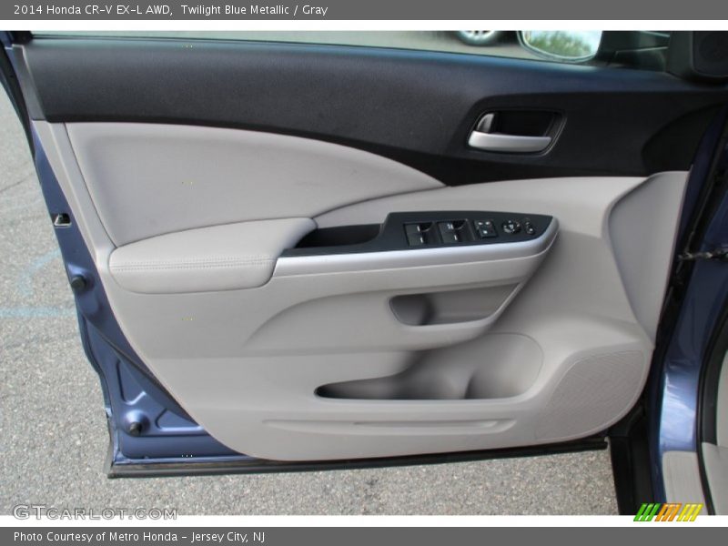 Twilight Blue Metallic / Gray 2014 Honda CR-V EX-L AWD
