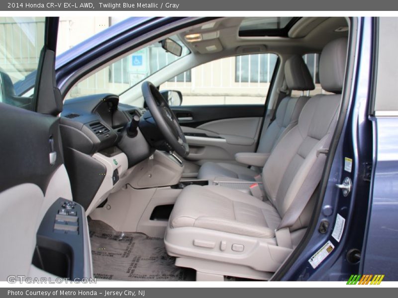 Twilight Blue Metallic / Gray 2014 Honda CR-V EX-L AWD