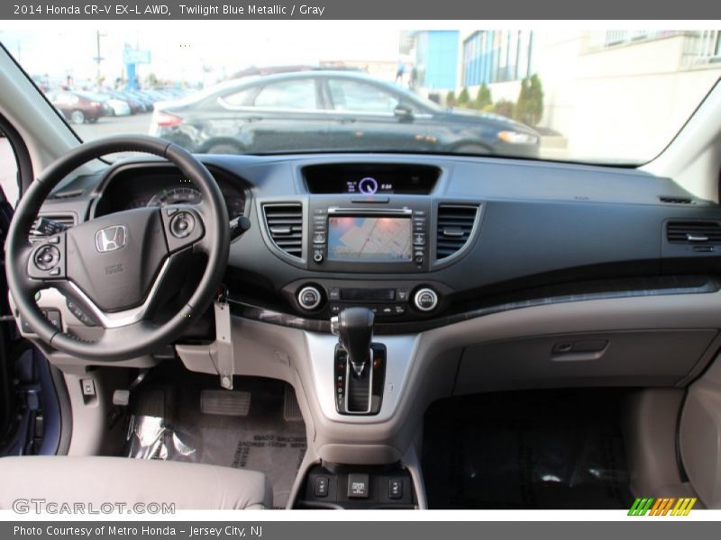 Twilight Blue Metallic / Gray 2014 Honda CR-V EX-L AWD