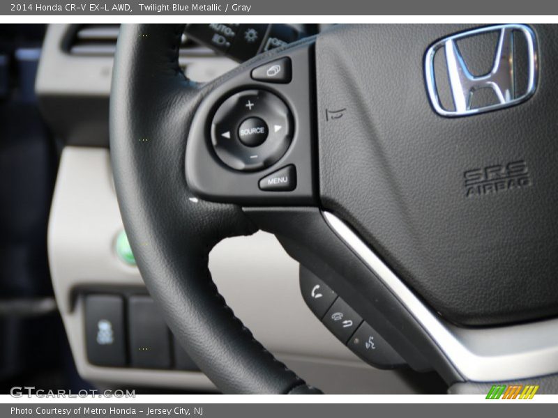 Twilight Blue Metallic / Gray 2014 Honda CR-V EX-L AWD