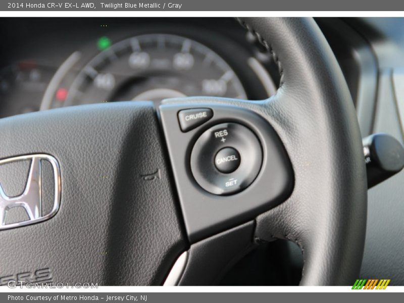 Twilight Blue Metallic / Gray 2014 Honda CR-V EX-L AWD