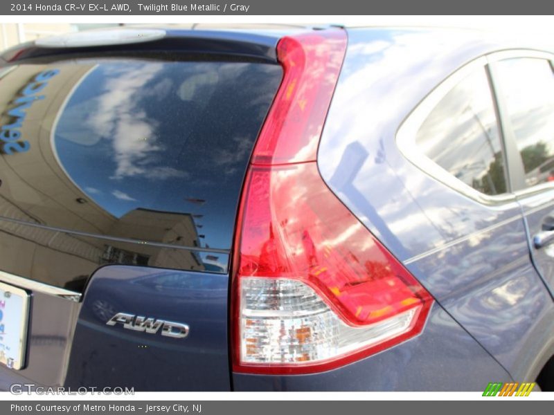 Twilight Blue Metallic / Gray 2014 Honda CR-V EX-L AWD