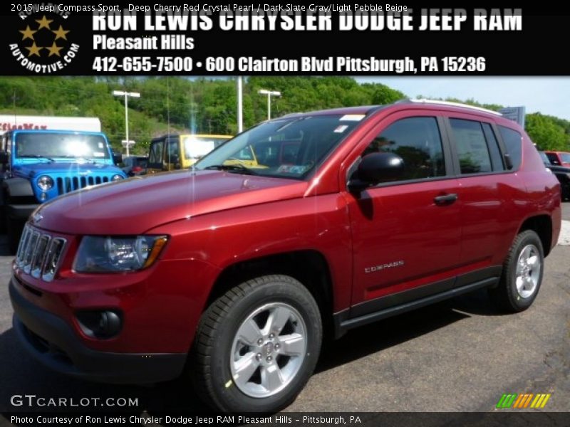 Deep Cherry Red Crystal Pearl / Dark Slate Gray/Light Pebble Beige 2015 Jeep Compass Sport