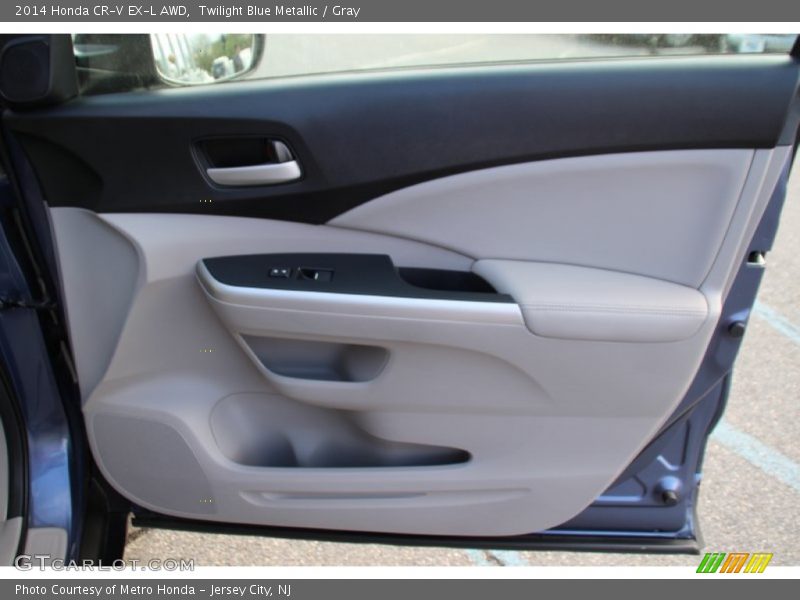 Twilight Blue Metallic / Gray 2014 Honda CR-V EX-L AWD