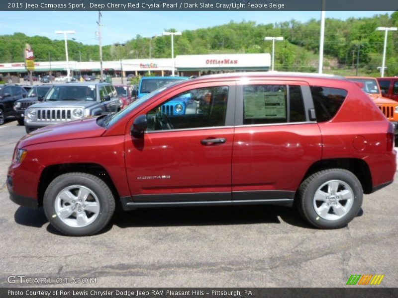 Deep Cherry Red Crystal Pearl / Dark Slate Gray/Light Pebble Beige 2015 Jeep Compass Sport