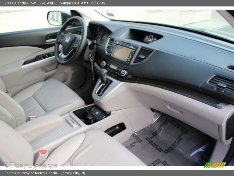 Twilight Blue Metallic / Gray 2014 Honda CR-V EX-L AWD