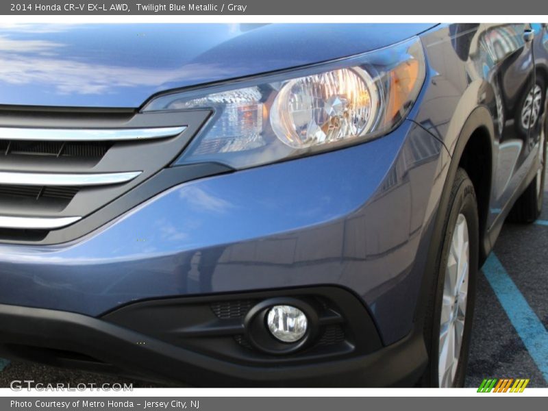 Twilight Blue Metallic / Gray 2014 Honda CR-V EX-L AWD