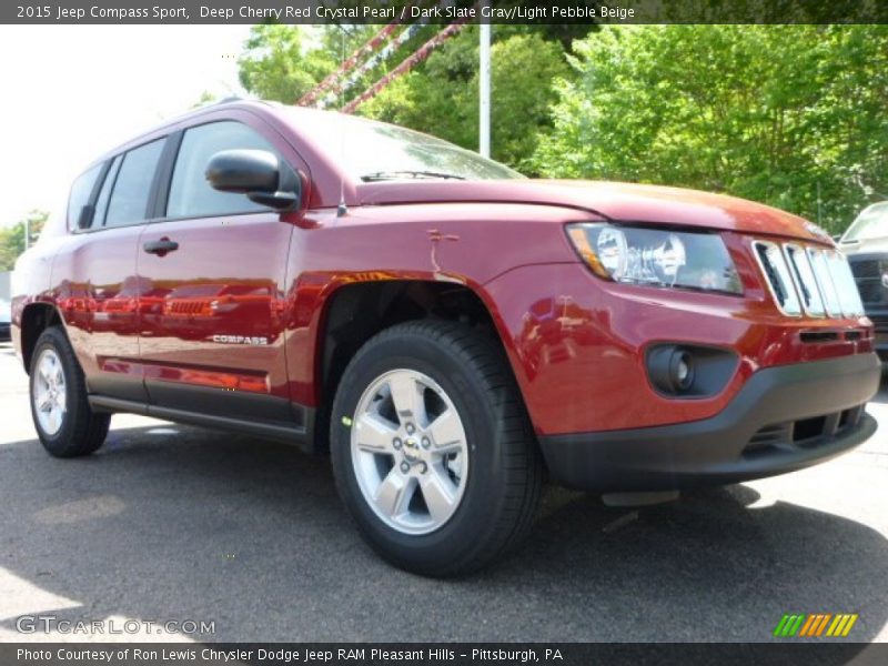 Deep Cherry Red Crystal Pearl / Dark Slate Gray/Light Pebble Beige 2015 Jeep Compass Sport
