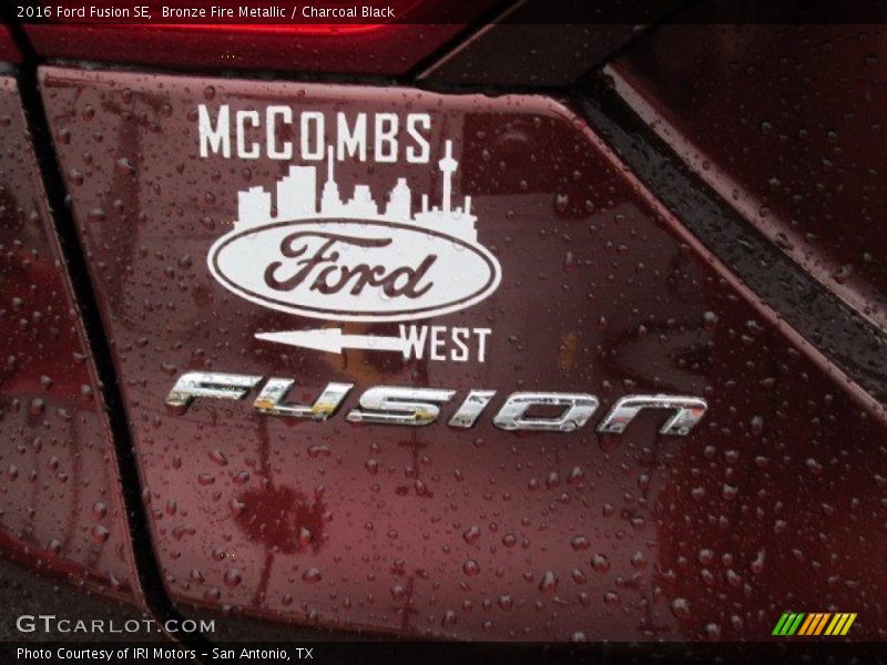 Bronze Fire Metallic / Charcoal Black 2016 Ford Fusion SE