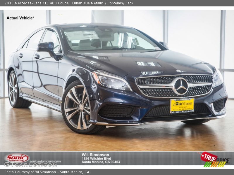 Lunar Blue Metallic / Porcelain/Black 2015 Mercedes-Benz CLS 400 Coupe