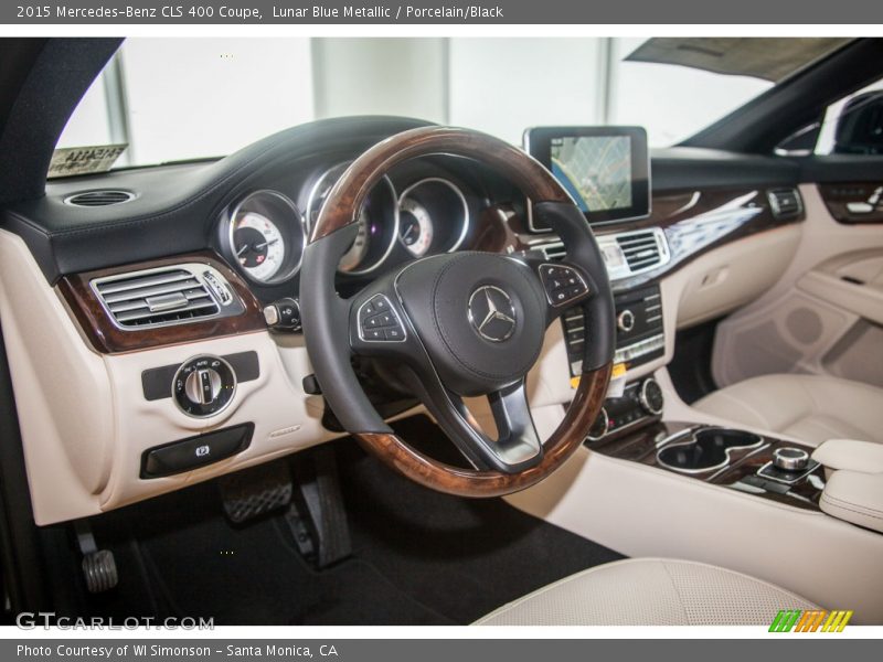 Lunar Blue Metallic / Porcelain/Black 2015 Mercedes-Benz CLS 400 Coupe