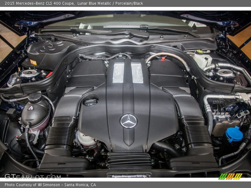 Lunar Blue Metallic / Porcelain/Black 2015 Mercedes-Benz CLS 400 Coupe
