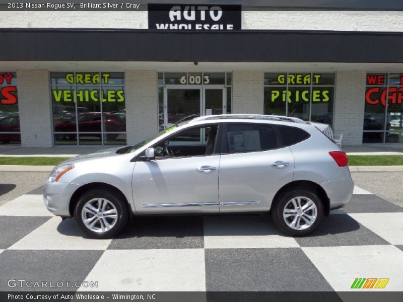 Brilliant Silver / Gray 2013 Nissan Rogue SV