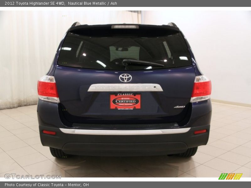 Nautical Blue Metallic / Ash 2012 Toyota Highlander SE 4WD