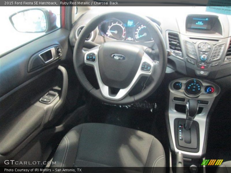 Ruby Red Metallic / Charcoal Black 2015 Ford Fiesta SE Hatchback