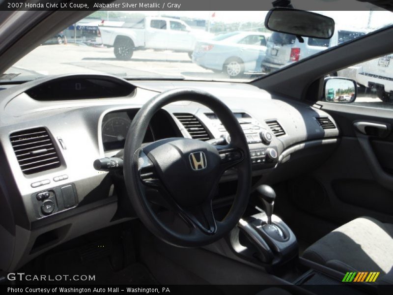 Alabaster Silver Metallic / Gray 2007 Honda Civic LX Coupe