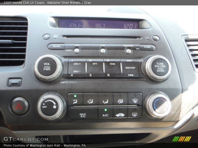 Alabaster Silver Metallic / Gray 2007 Honda Civic LX Coupe
