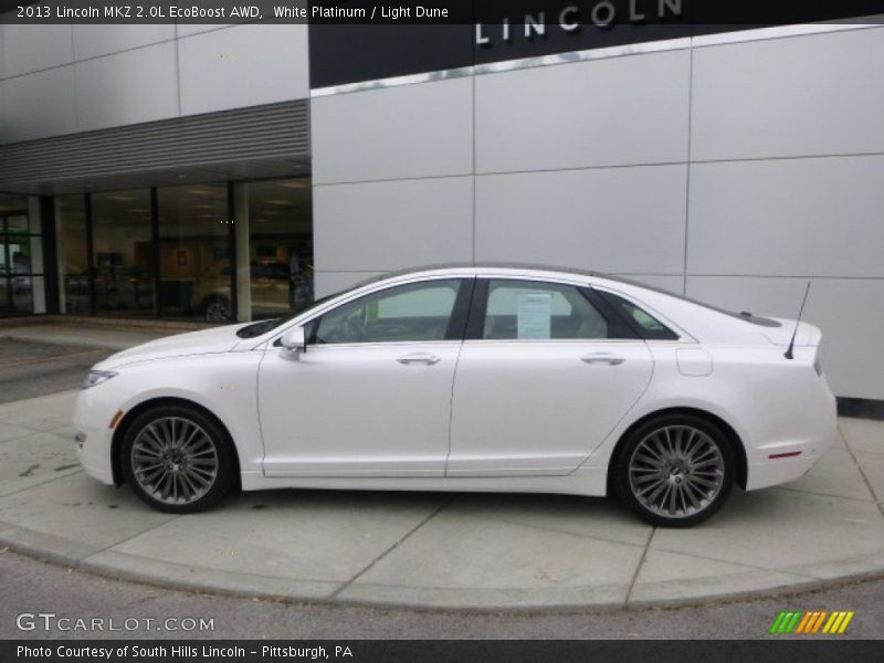 White Platinum / Light Dune 2013 Lincoln MKZ 2.0L EcoBoost AWD