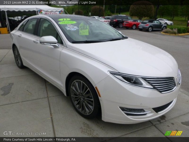 White Platinum / Light Dune 2013 Lincoln MKZ 2.0L EcoBoost AWD