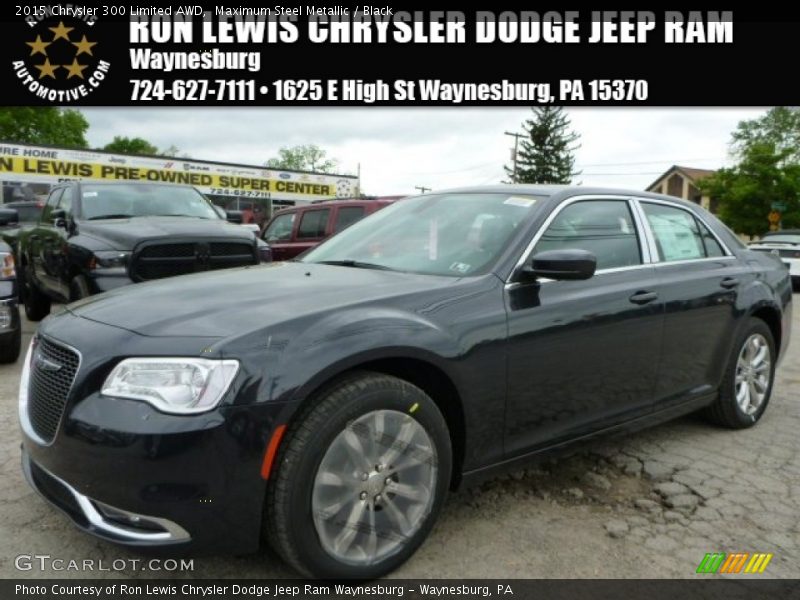 Maximum Steel Metallic / Black 2015 Chrysler 300 Limited AWD