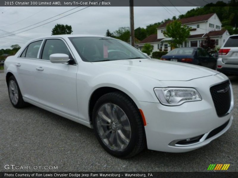 Ivory Tri-Coat Pearl / Black 2015 Chrysler 300 Limited AWD