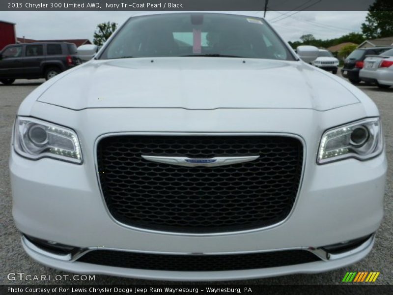 Ivory Tri-Coat Pearl / Black 2015 Chrysler 300 Limited AWD