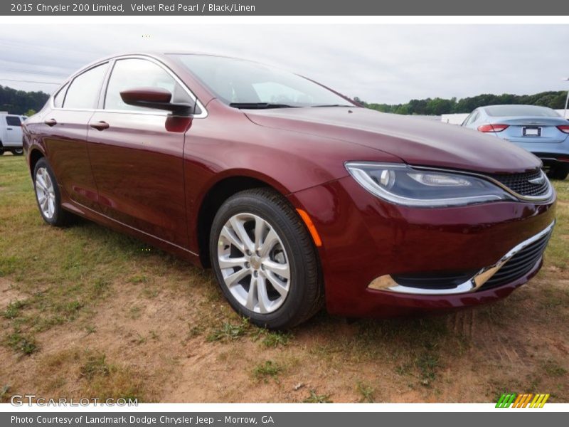 Velvet Red Pearl / Black/Linen 2015 Chrysler 200 Limited