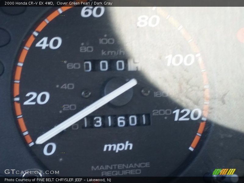 Clover Green Pearl / Dark Gray 2000 Honda CR-V EX 4WD