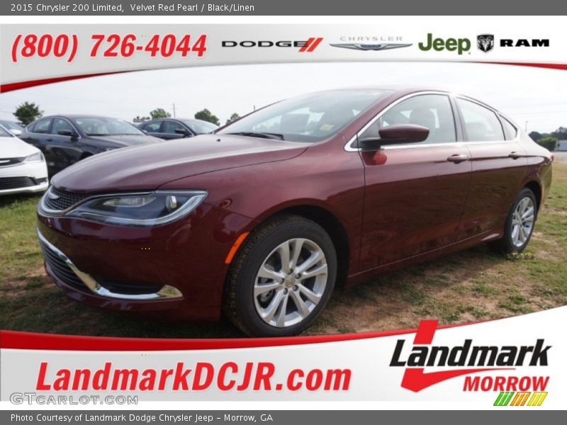 Velvet Red Pearl / Black/Linen 2015 Chrysler 200 Limited