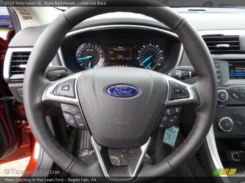 Ruby Red Metallic / Charcoal Black 2016 Ford Fusion SE