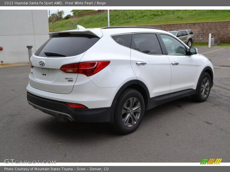 Frost White Pearl / Beige 2013 Hyundai Santa Fe Sport AWD