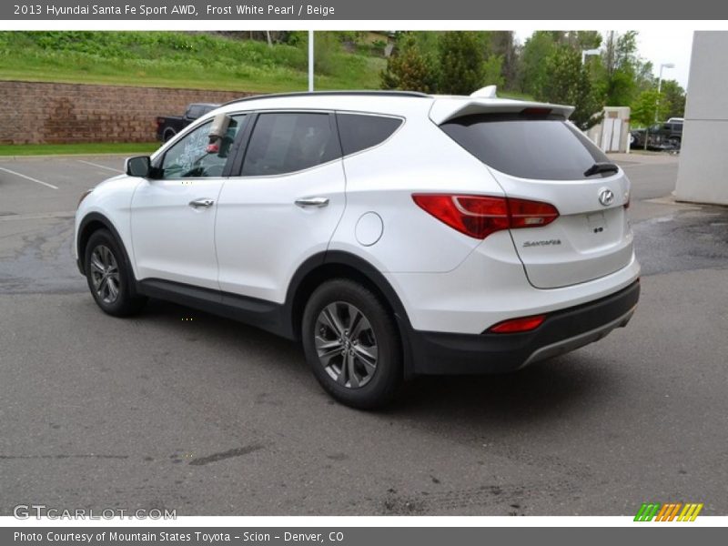 Frost White Pearl / Beige 2013 Hyundai Santa Fe Sport AWD