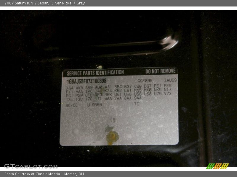 Silver Nickel / Gray 2007 Saturn ION 2 Sedan