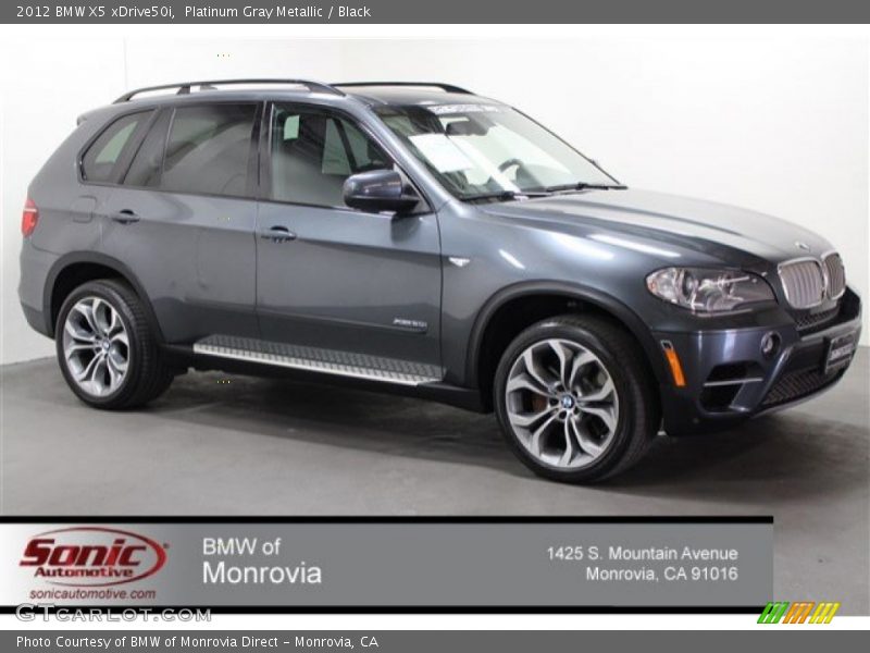 Platinum Gray Metallic / Black 2012 BMW X5 xDrive50i