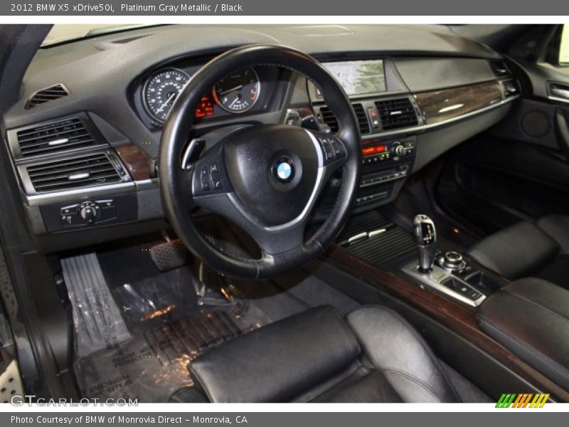 Platinum Gray Metallic / Black 2012 BMW X5 xDrive50i