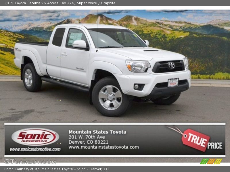Super White / Graphite 2015 Toyota Tacoma V6 Access Cab 4x4