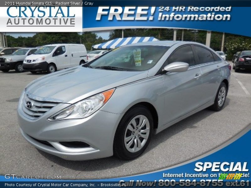 Radiant Silver / Gray 2011 Hyundai Sonata GLS